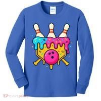 Bowling Lane Ice Cream Drip Home Plate Kids Long Sleeve Shirt thumb 0