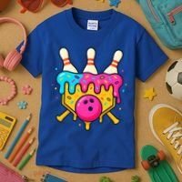 Bowling Lane Ice Cream Drip Home Plate Kids T-Shirt thumb 3
