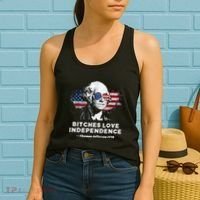 Bitches Love Independence Funny Founding Fathers 4th Of July Women's Tank Top thumb 2