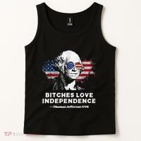 Bitches Love Independence Funny Founding Fathers 4th Of July Tank Top thumb 2