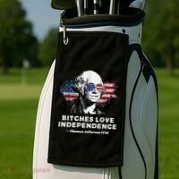 Bitches Love Independence Funny Founding Fathers 4th Of July Golf Towel thumb 2