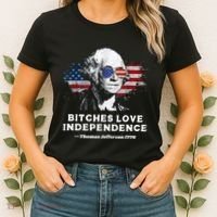 Bitches Love Independence Funny Founding Fathers 4th Of July Women's T-Shirt thumb 2