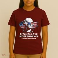 Bitches Love Independence Funny Founding Fathers 4th Of July T-Shirt thumb 4