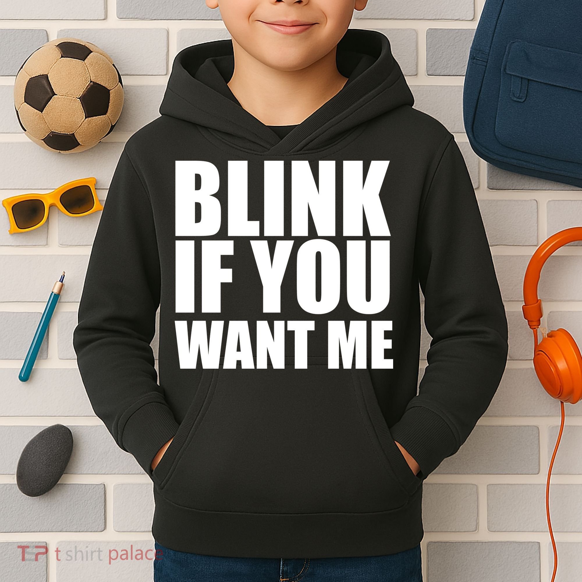 Blink If You Want Me Kids Hoodie