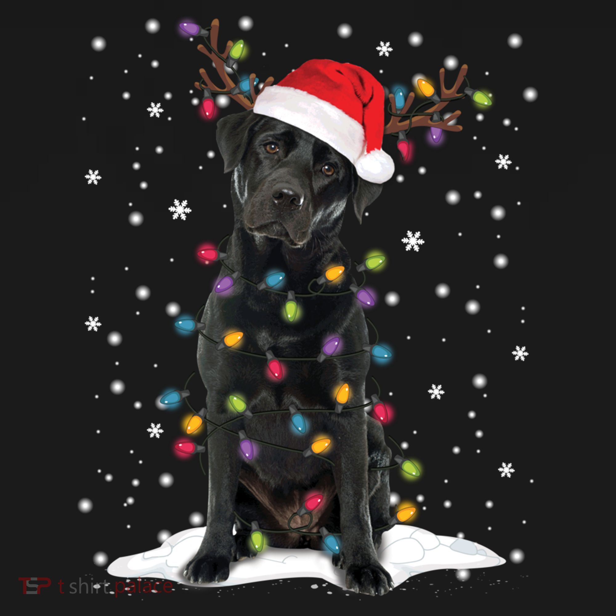 Black Lab Labrador Christmas Tree Light Pajama Dog Xmas Gift Pajama Set