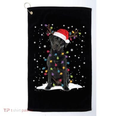 Black Lab Labrador Christmas Tree Light Pajama Dog Xmas Gift Golf Towel