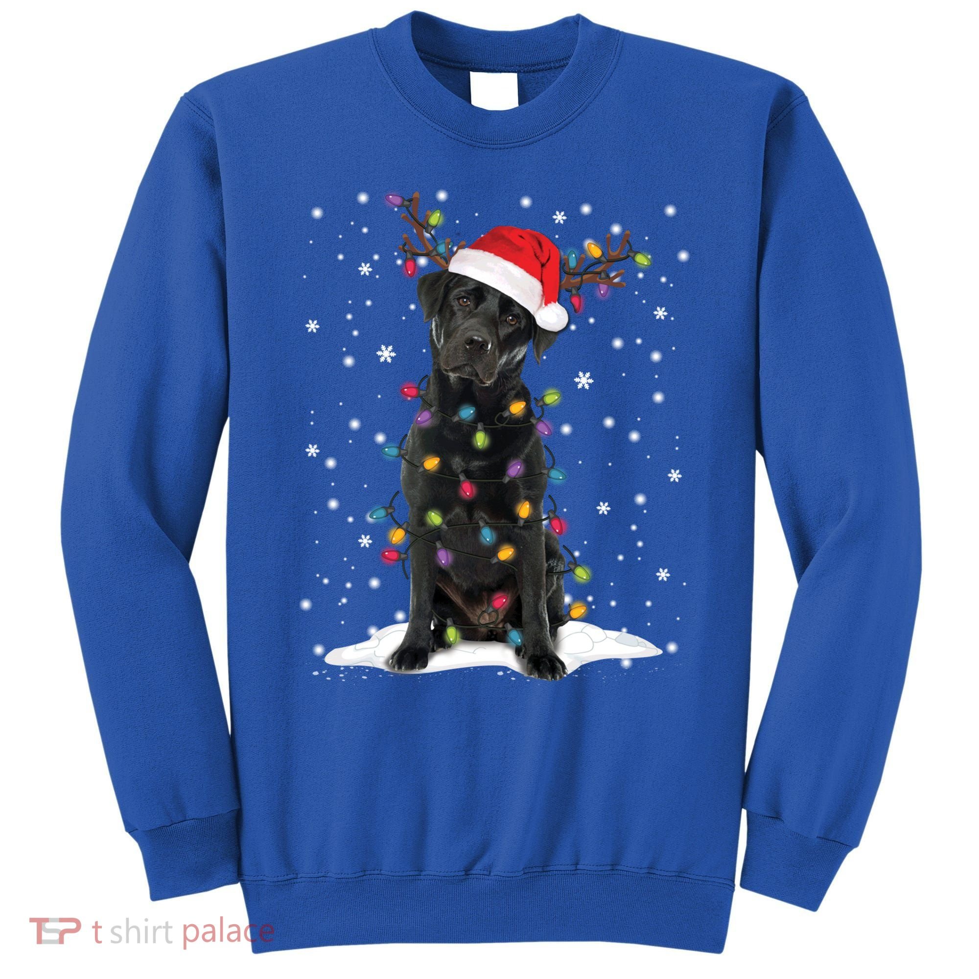 Black Lab Labrador Christmas Tree Light Pajama Dog Xmas Gift Sweatshirt