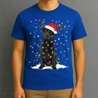 Black Lab Labrador Christmas Tree Light Pajama Dog Xmas Gift T-Shirt thumb 3