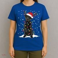 Black Lab Labrador Christmas Tree Light Pajama Dog Xmas Gift T-Shirt thumb 4