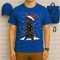 Black Lab Labrador Christmas Tree Light Pajama Dog Xmas Gift T-Shirt thumb 6