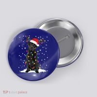 Black Lab Labrador Christmas Tree Light Pajama Dog Xmas Gift Button thumb 0