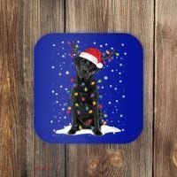 Black Lab Labrador Christmas Tree Light Pajama Dog Xmas Gift Coaster thumb 0