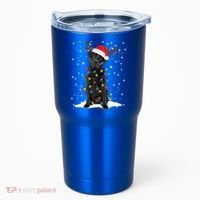 Black Lab Labrador Christmas Tree Light Pajama Dog Xmas Gift Tumbler thumb 0
