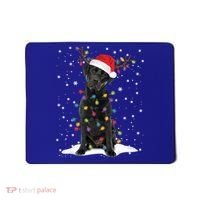 Black Lab Labrador Christmas Tree Light Pajama Dog Xmas Gift Mousepad thumb 0