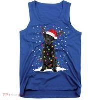 Black Lab Labrador Christmas Tree Light Pajama Dog Xmas Gift Tank Top thumb 0