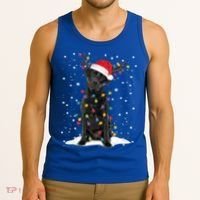Black Lab Labrador Christmas Tree Light Pajama Dog Xmas Gift Tank Top thumb 3