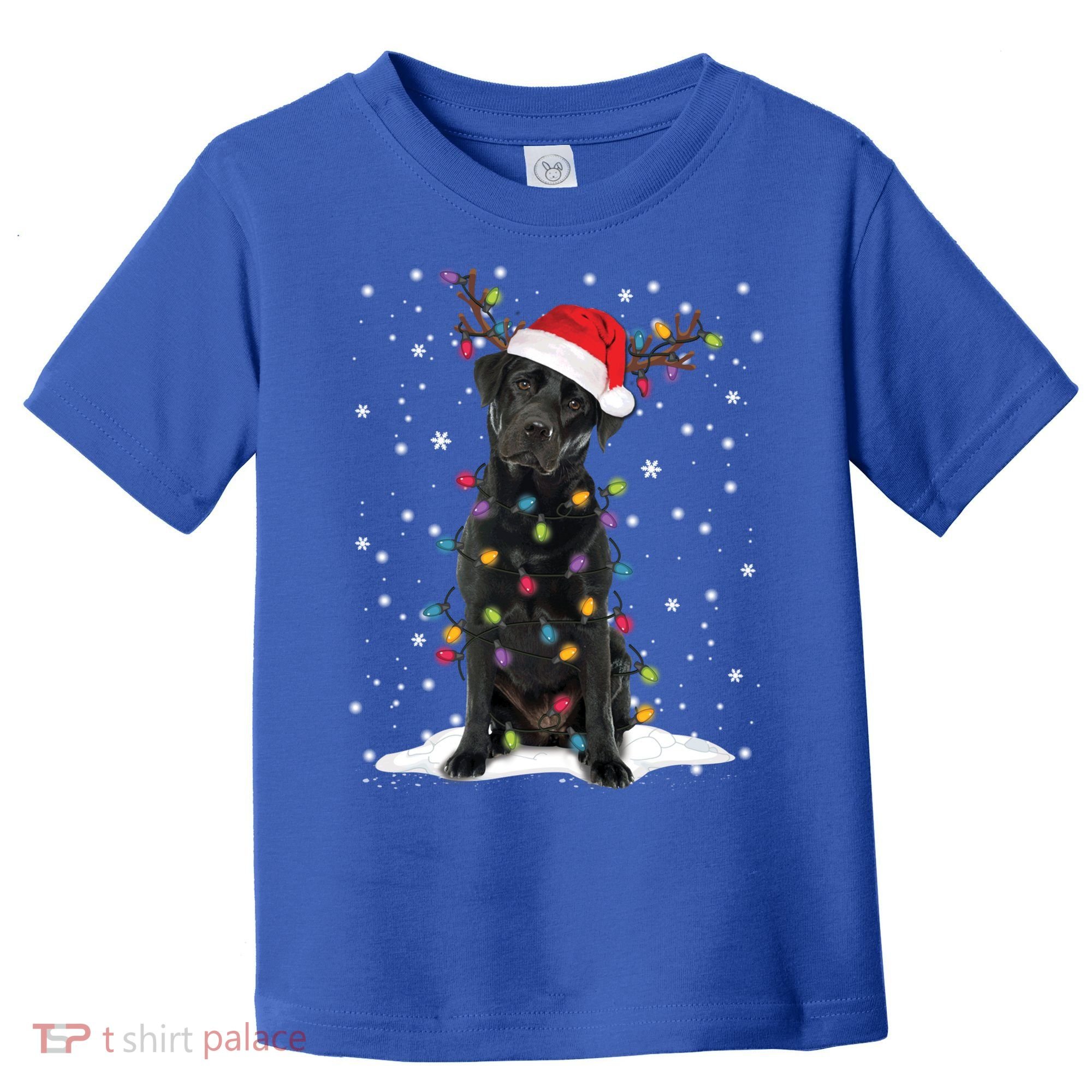 Black Lab Labrador Christmas Tree Light Pajama Dog Xmas Gift Toddler T-Shirt