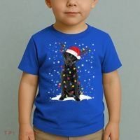 Black Lab Labrador Christmas Tree Light Pajama Dog Xmas Gift Toddler T-Shirt thumb 2