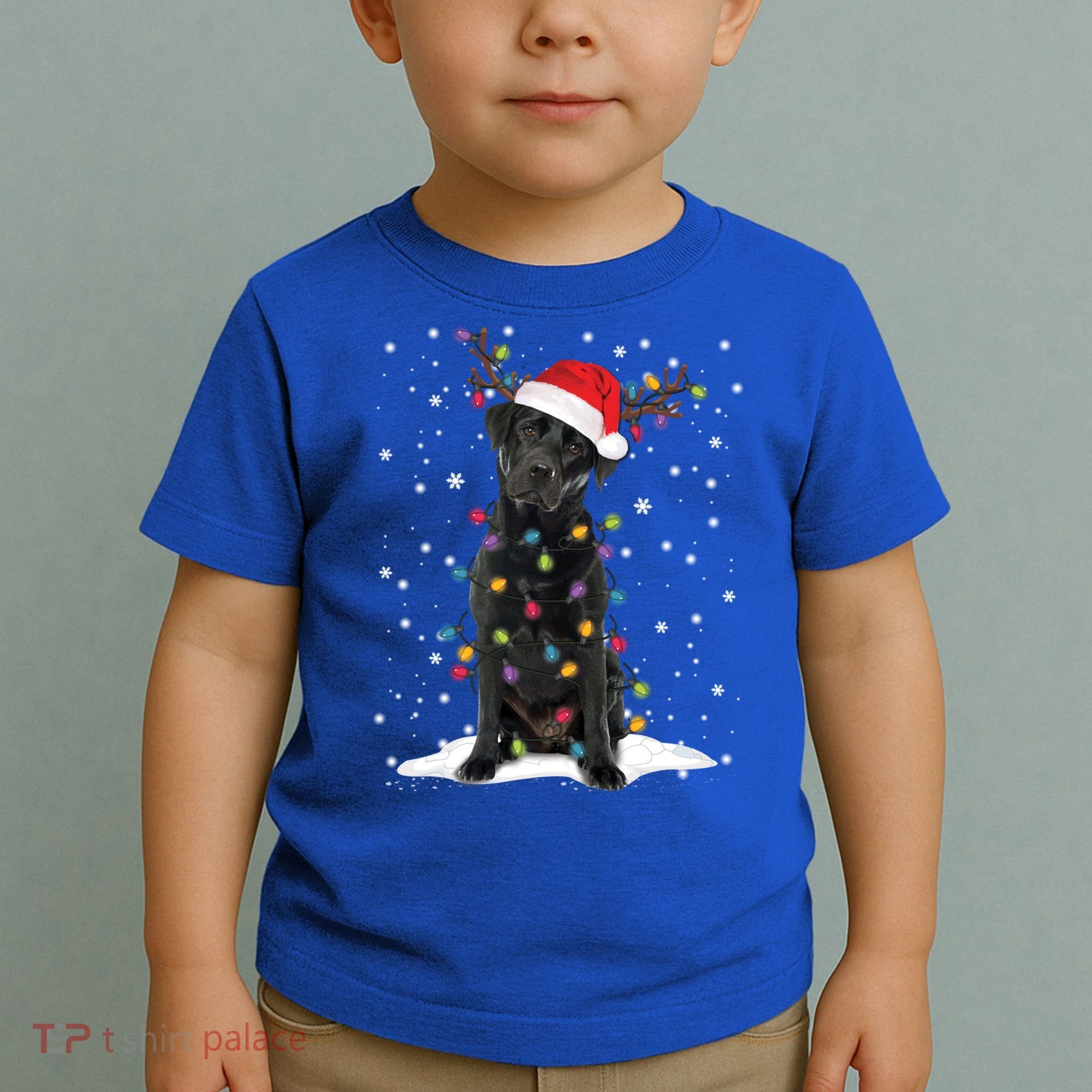 Black Lab Labrador Christmas Tree Light Pajama Dog Xmas Gift Toddler T-Shirt