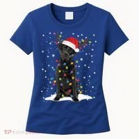 Black Lab Labrador Christmas Tree Light Pajama Dog Xmas Gift Women's T-Shirt thumb 0