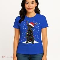 Black Lab Labrador Christmas Tree Light Pajama Dog Xmas Gift Women's T-Shirt thumb 4