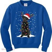 Black Lab Labrador Christmas Tree Light Pajama Dog Xmas Gift Kids Sweatshirt thumb 0
