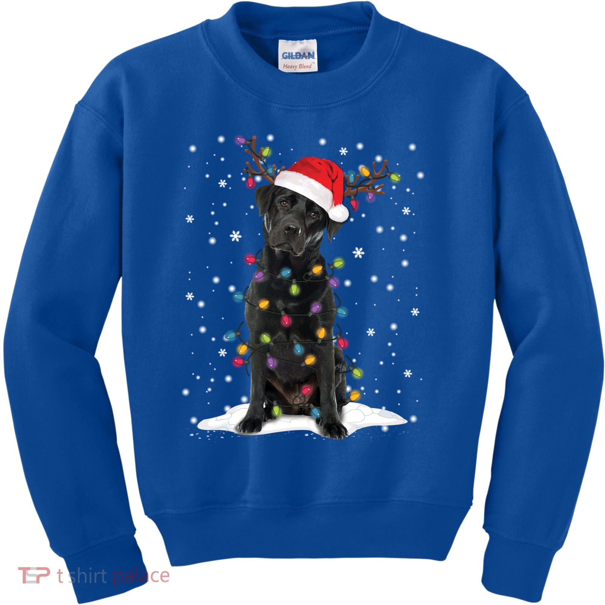 Black Lab Labrador Christmas Tree Light Pajama Dog Xmas Gift Kids Sweatshirt