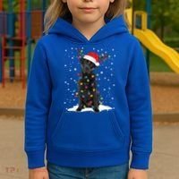 Black Lab Labrador Christmas Tree Light Pajama Dog Xmas Gift Kids Hoodie thumb 3