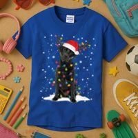 Black Lab Labrador Christmas Tree Light Pajama Dog Xmas Gift Kids T-Shirt thumb 3