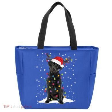Black Lab Labrador Christmas Tree Light Pajama Dog Xmas Gift Tote Bag