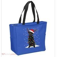 Black Lab Labrador Christmas Tree Light Pajama Dog Xmas Gift Tote Bag thumb 2