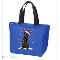 Black Lab Labrador Christmas Tree Light Pajama Dog Xmas Gift Tote Bag thumb 3