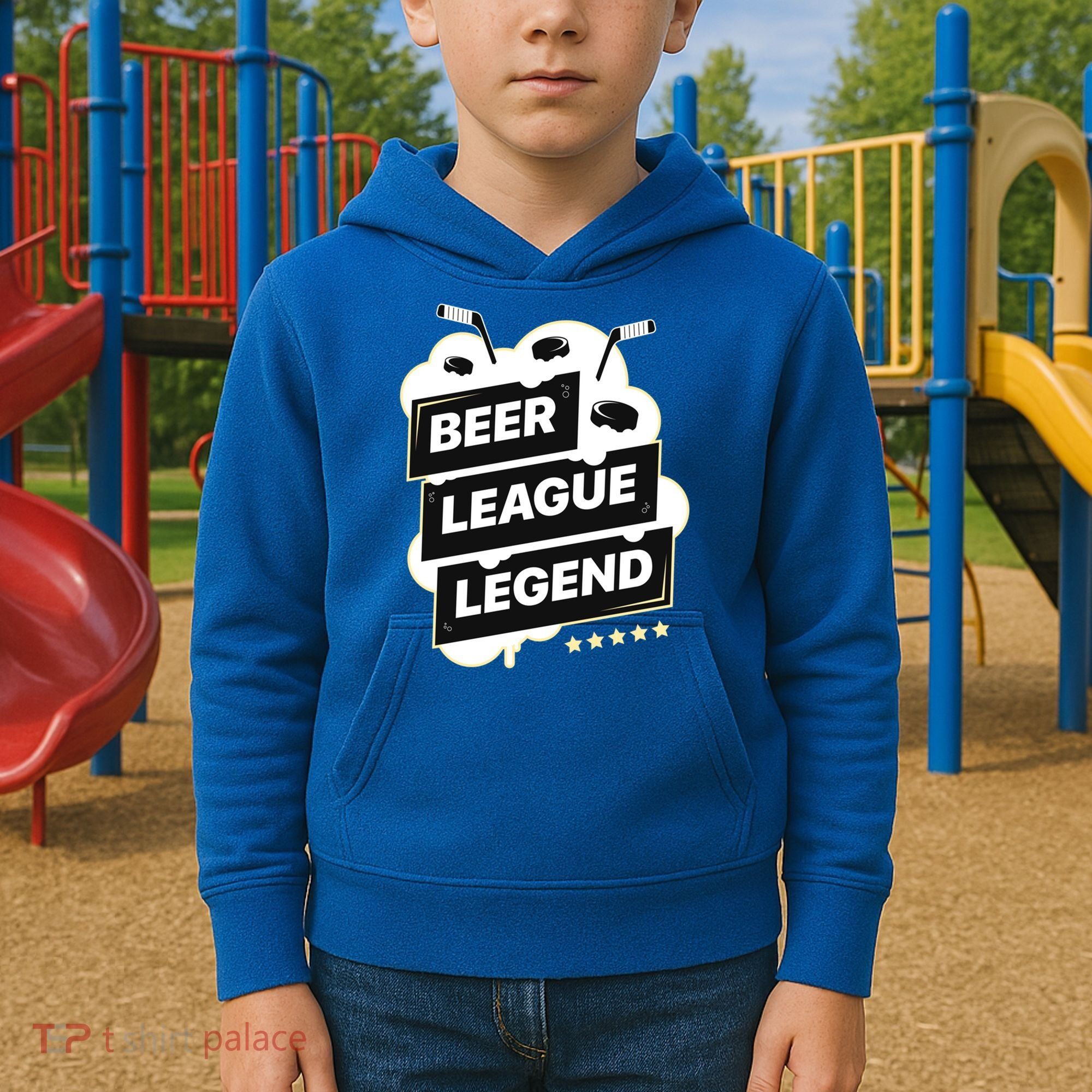 Beer League Legend Hockey Gift Kids Hoodie