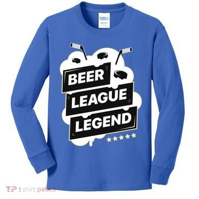 Beer League Legend Hockey Gift Kids Long Sleeve Shirt