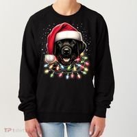 Black Lab Labrador Christmas Tree Light Pajama Dog Xmas Women's Sweatshirt thumb 0