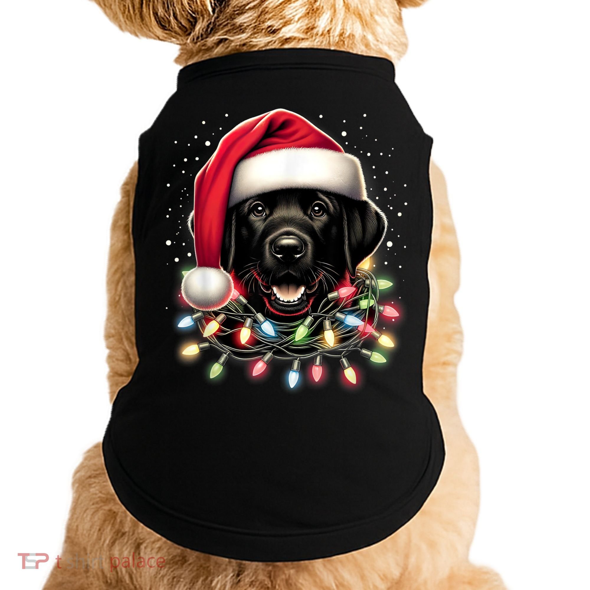 Black Lab Labrador Christmas Tree Light Pajama Dog Xmas Doggie Tank
