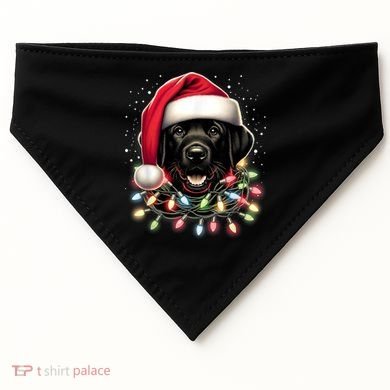 Black Lab Labrador Christmas Tree Light Pajama Dog Xmas USA-Made Doggie Bandana