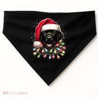 Black Lab Labrador Christmas Tree Light Pajama Dog Xmas USA-Made Doggie Bandana thumb 0