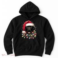 Black Lab Labrador Christmas Tree Light Pajama Dog Xmas Hoodie thumb 0