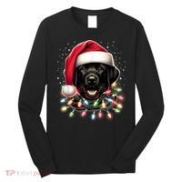 Black Lab Labrador Christmas Tree Light Pajama Dog Xmas Long Sleeve Shirt thumb 0