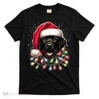 Black Lab Labrador Christmas Tree Light Pajama Dog Xmas T-Shirt thumb 0