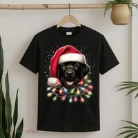 Black Lab Labrador Christmas Tree Light Pajama Dog Xmas T-Shirt thumb 2