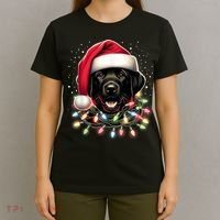 Black Lab Labrador Christmas Tree Light Pajama Dog Xmas T-Shirt thumb 4