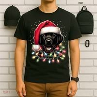 Black Lab Labrador Christmas Tree Light Pajama Dog Xmas T-Shirt thumb 6