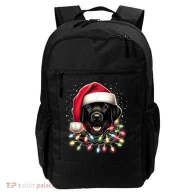 Black Lab Labrador Christmas Tree Light Pajama Dog Xmas Backpack