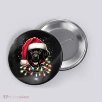 Black Lab Labrador Christmas Tree Light Pajama Dog Xmas Button thumb 0