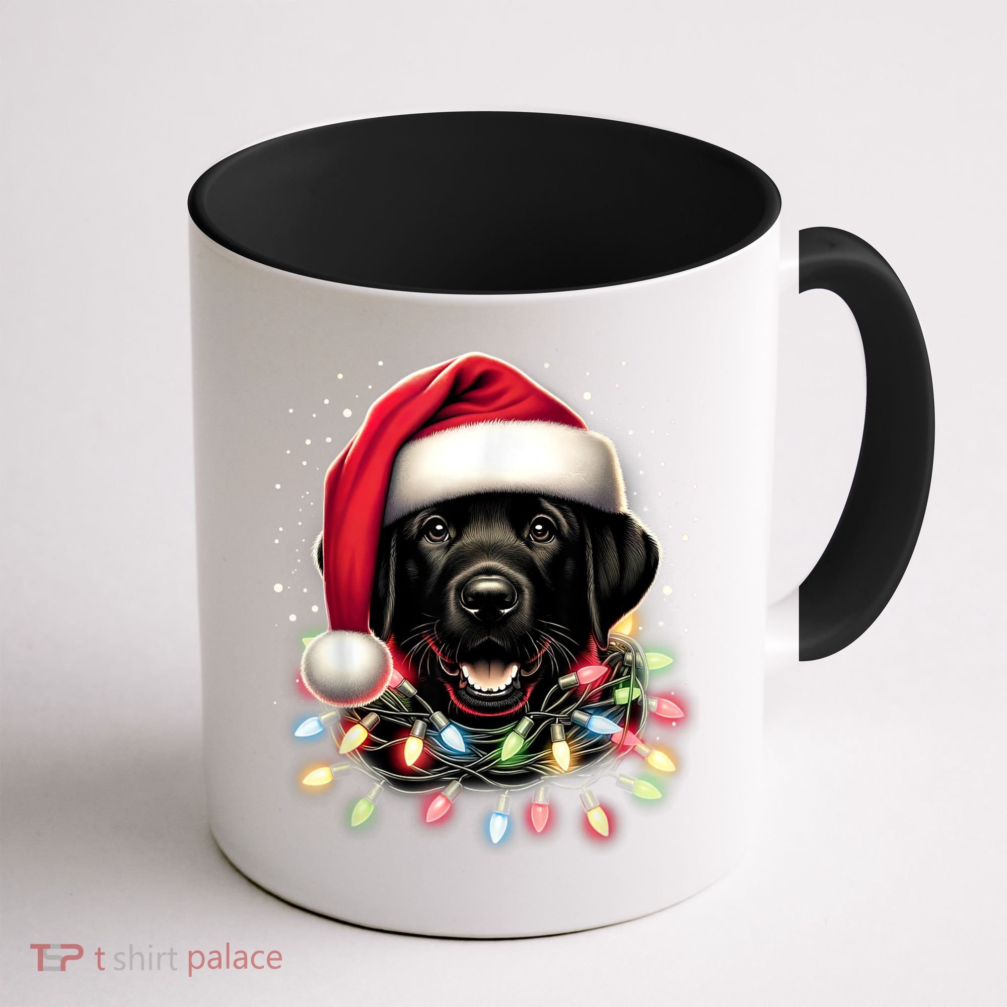 Black Lab Labrador Christmas Tree Light Pajama Dog Xmas Coffee Mug
