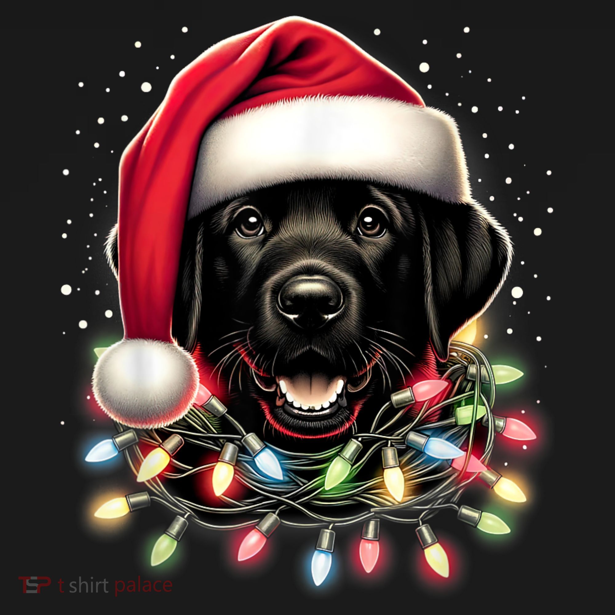 Black Lab Labrador Christmas Tree Light Pajama Dog Xmas Coaster