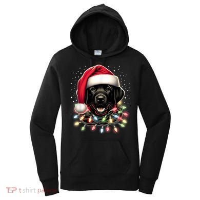 Black Lab Labrador Christmas Tree Light Pajama Dog Xmas Women's Hoodie