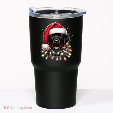 Black Lab Labrador Christmas Tree Light Pajama Dog Xmas Tumbler